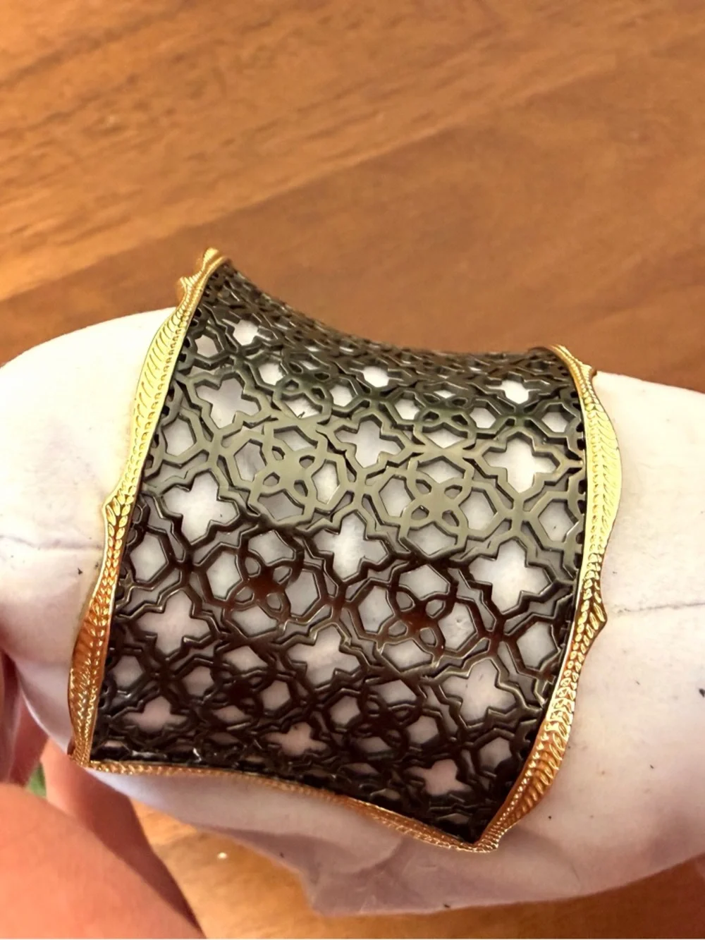 Kendra Scott Candice Gold and Bronze Filigree Cuff Bracelet